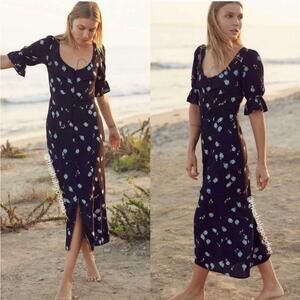 Christy Dawn Lennon floral print midi dress xs